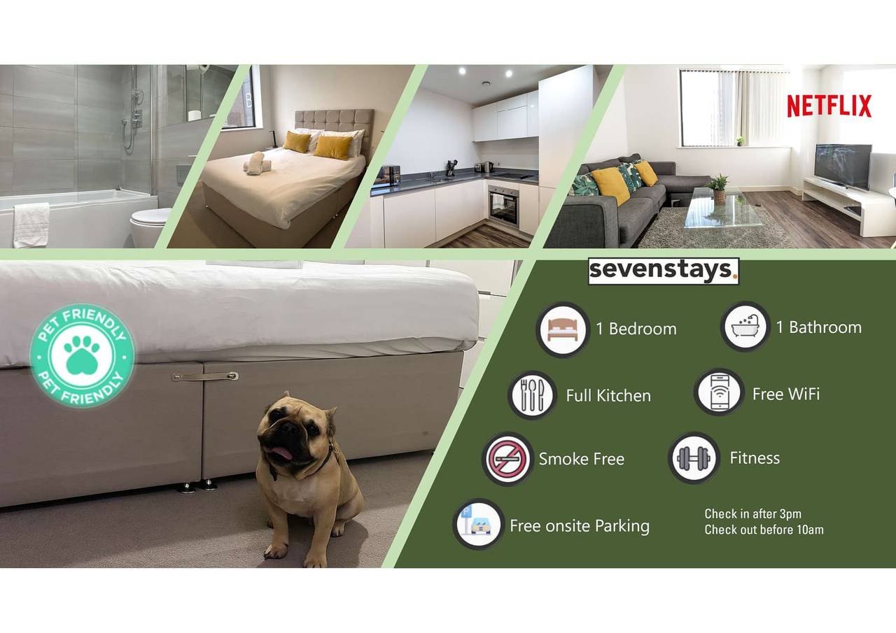 Entire apartment, Five Ways Modern 1 bed with Parking, pet-friendly in Birmingham, Birmingham Area