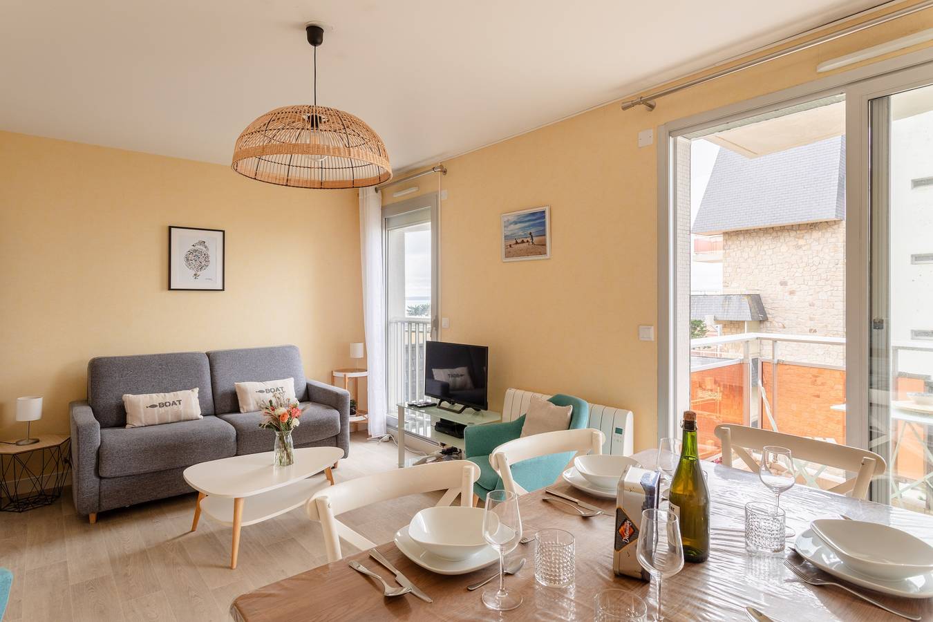 Ganze Wohnung, Le Verdelet - Vue mer plein centre du Val André in Pléneuf-Val-André, Côtes-d'Armor