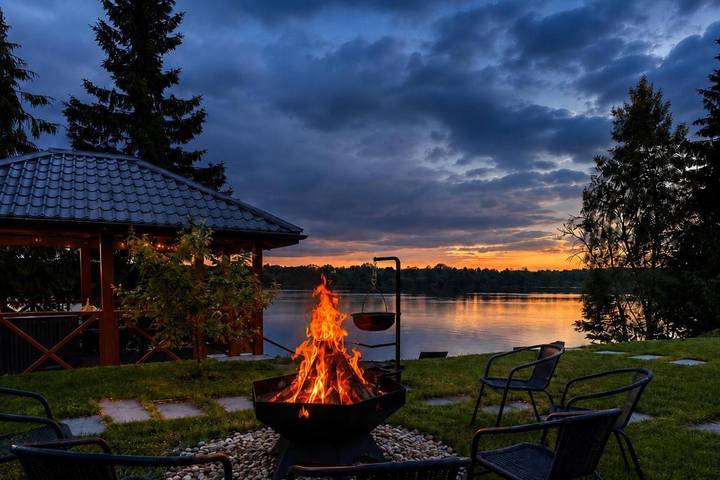 Kemping dla 6 osób, z Jacuzzi i Taras oraz Ogród i Sauna w Łotwa