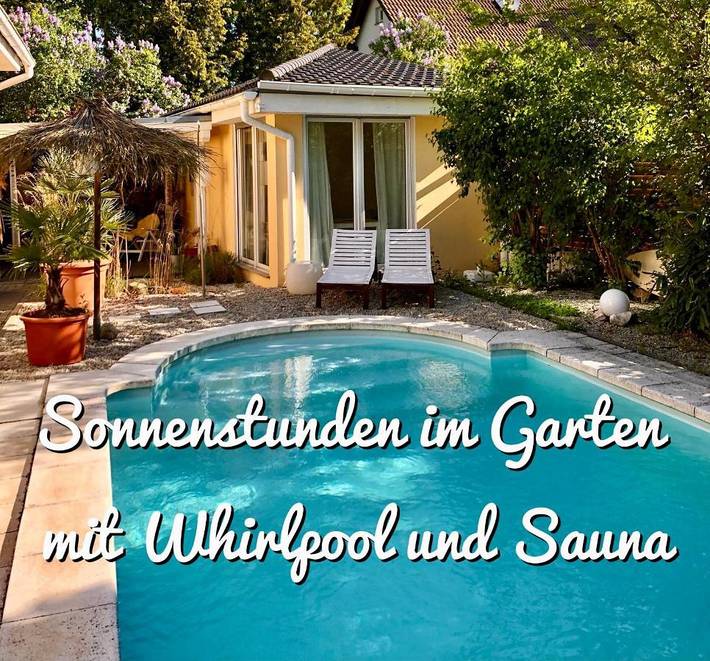 Ferienhaus für 2 Personen, mit Whirlpool und Terrasse sowie Garten und Pool
