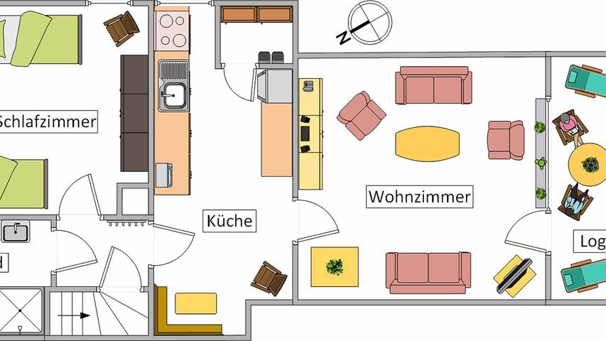 Ferienwohnung für 4 Personen, mit Balkon in Bad Salzuflen - 2