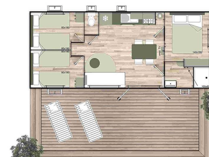 Camping du Riuferrer - Mobilheim 4 personen - Premium 35m² in Arles-sur-Tech, Céret und Umgebung