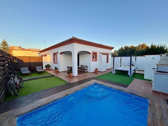 Chalet para 4 personas, con Terraza y Jardín además de Piscina y Vistas en El Palmar (Andalucía)
