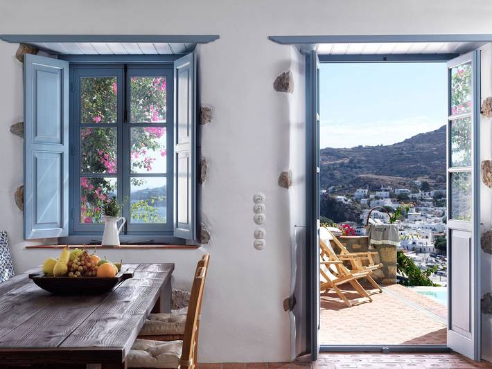 Location de vacances pour 6 personnes, avec vue sur l’océan et terrasse dans Patmos - 4