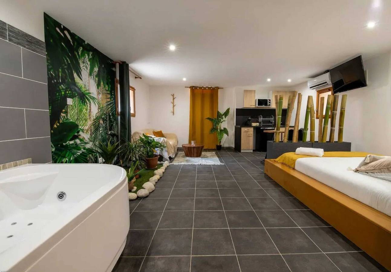 Entire studio, Romantic Studio in Baixas with Jacuzzi - 35m² in Baixas, Perpignan region