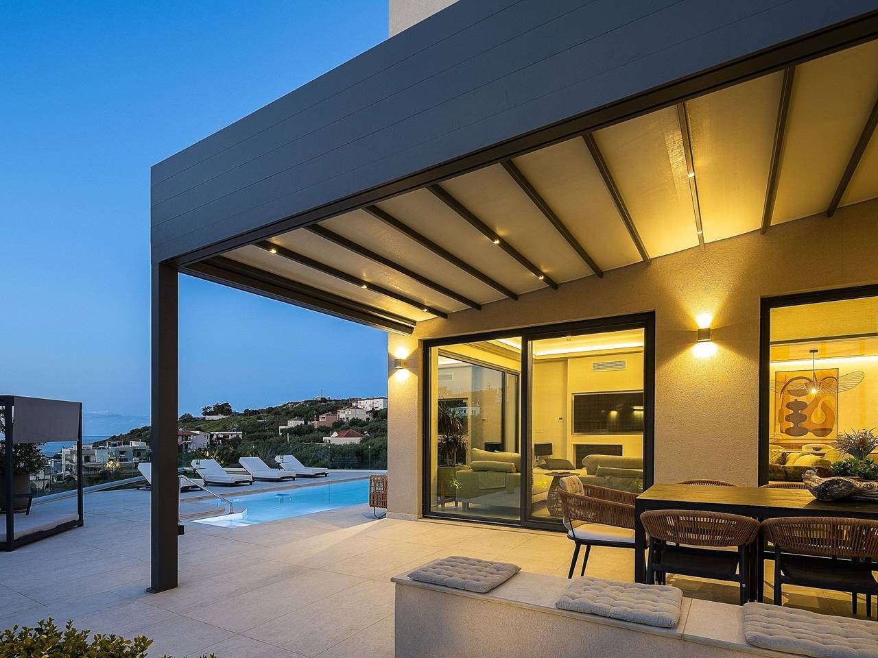 Kalyves Royal Villa-''Gratis''beheizter Pool, Fitnessraum, Meerblick in Kalyves, Chania und Umgebung