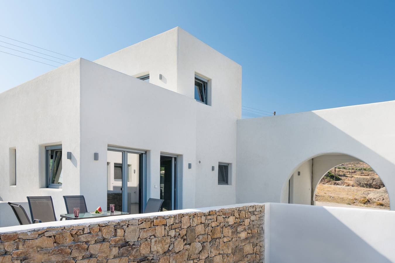 Maison de vacances "Celestial View Galanado" avec vue sur la mer, piscine partagée et Wi-Fi in Cyclades
