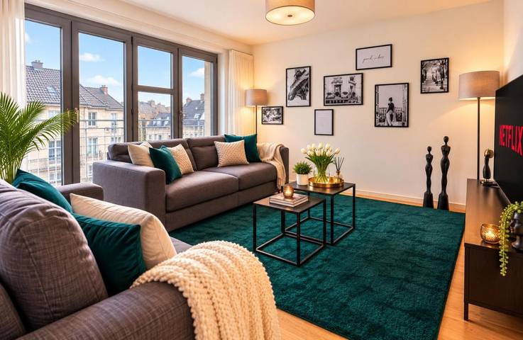 Ferienwohnung für 6 Personen, mit Balkon und Terrasse sowie Ausblick in Libori Paderborn