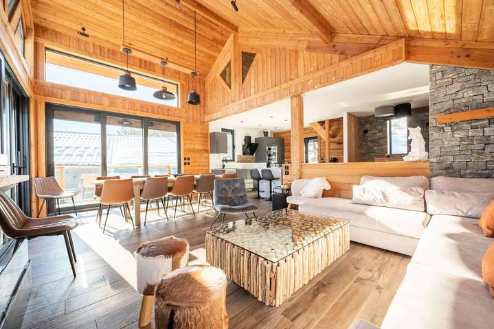 Chalet pour 16 personnes, avec balcon et sauna à Pra-Loup