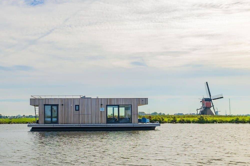 Luxus 6-Personen Hausboot Kaag, Dachterrasse und Beiboot in Groene Hart