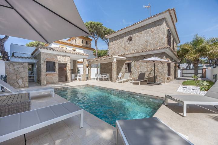 Maison de vacances pour 8 personnes, avec balcon et jardin à Chiclana de la Frontera