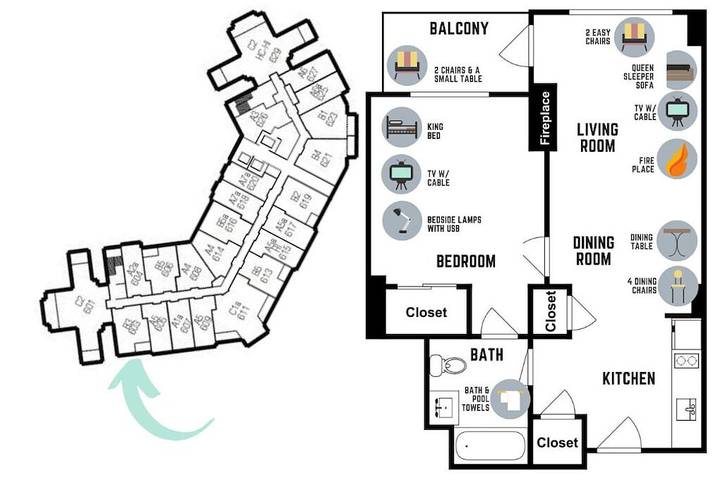 Vacation rental for 4 people, with balcony and hot tub as well as pool in Mammoth Lakes