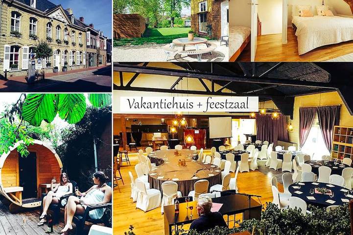 Vakantiehuis voor 24 personen, with terras and tuin as well as sauna in Poperinge