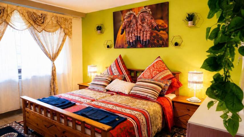 Ferienwohnung für 4 Personen, mit Balkon und Terrasse sowie Garten und Ausblick