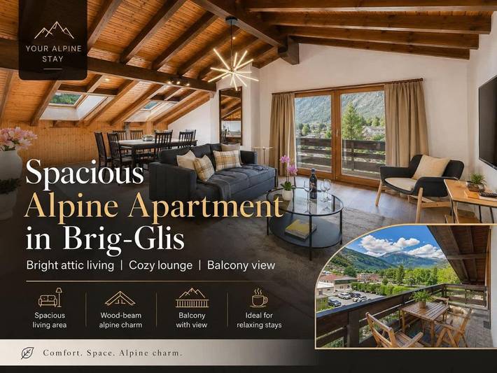 Ferienwohnung für 8 Personen, mit Balkon und Terrasse sowie Garten in Brig (Wallis)