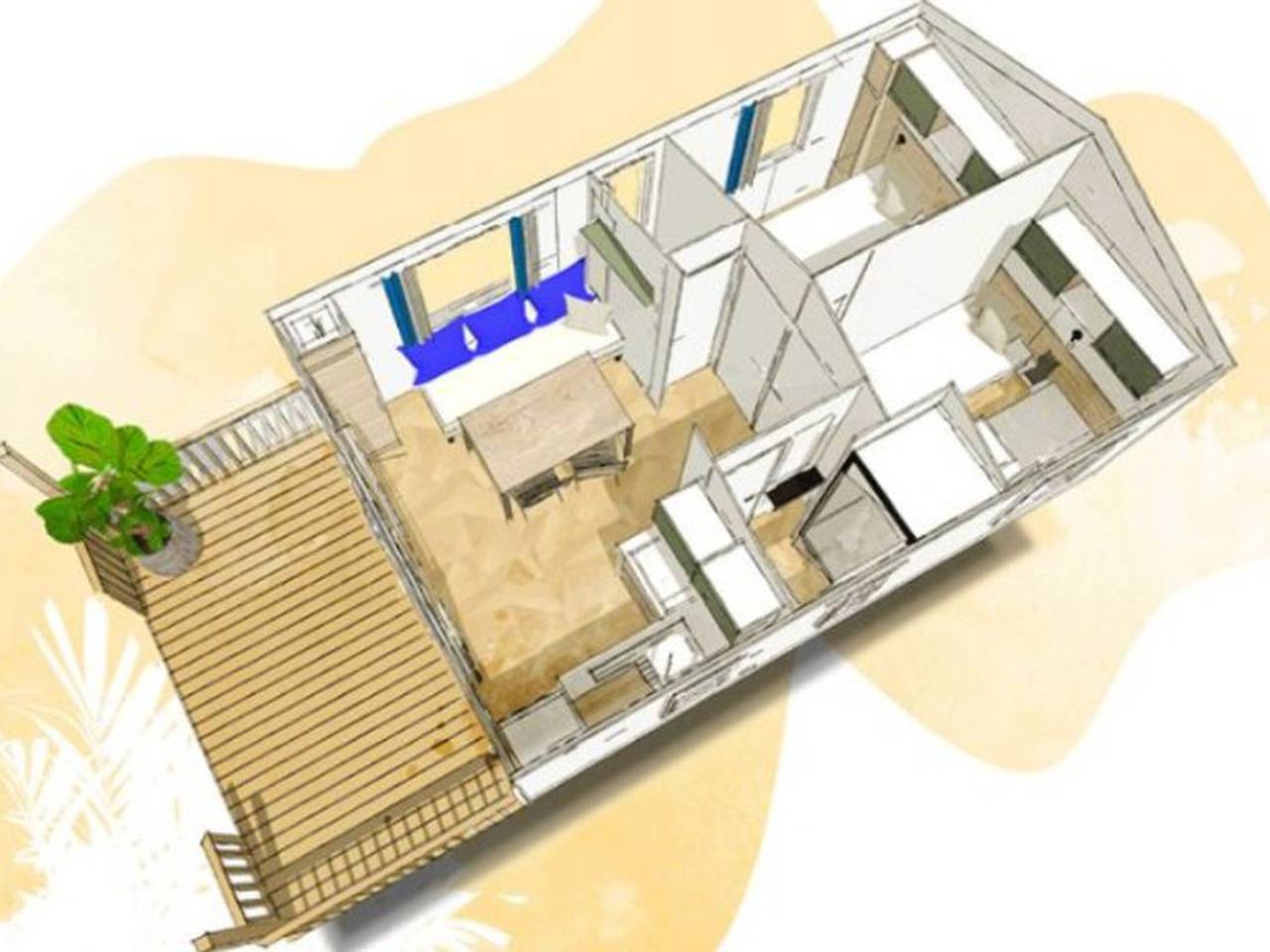 Comfortable mobile home with terrace in Challes-les-Eaux in Challes-les-Eaux, Chambéry region