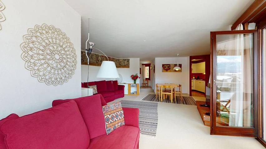 Ferienwohnung für 4 Personen, mit Balkon und Ausblick in Samedan - 4