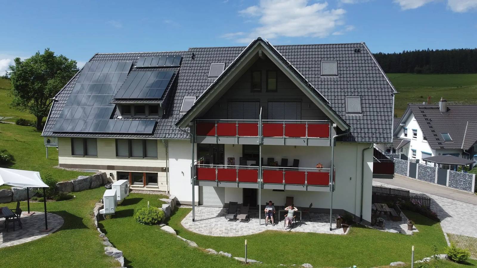 Ganze Wohnung, Ferienwohnung 'Abendgrund' mit privater Terrasse, Gemeinschaftsgarten und Wlan in Unterkirnach, Mittlerer Schwarzwald