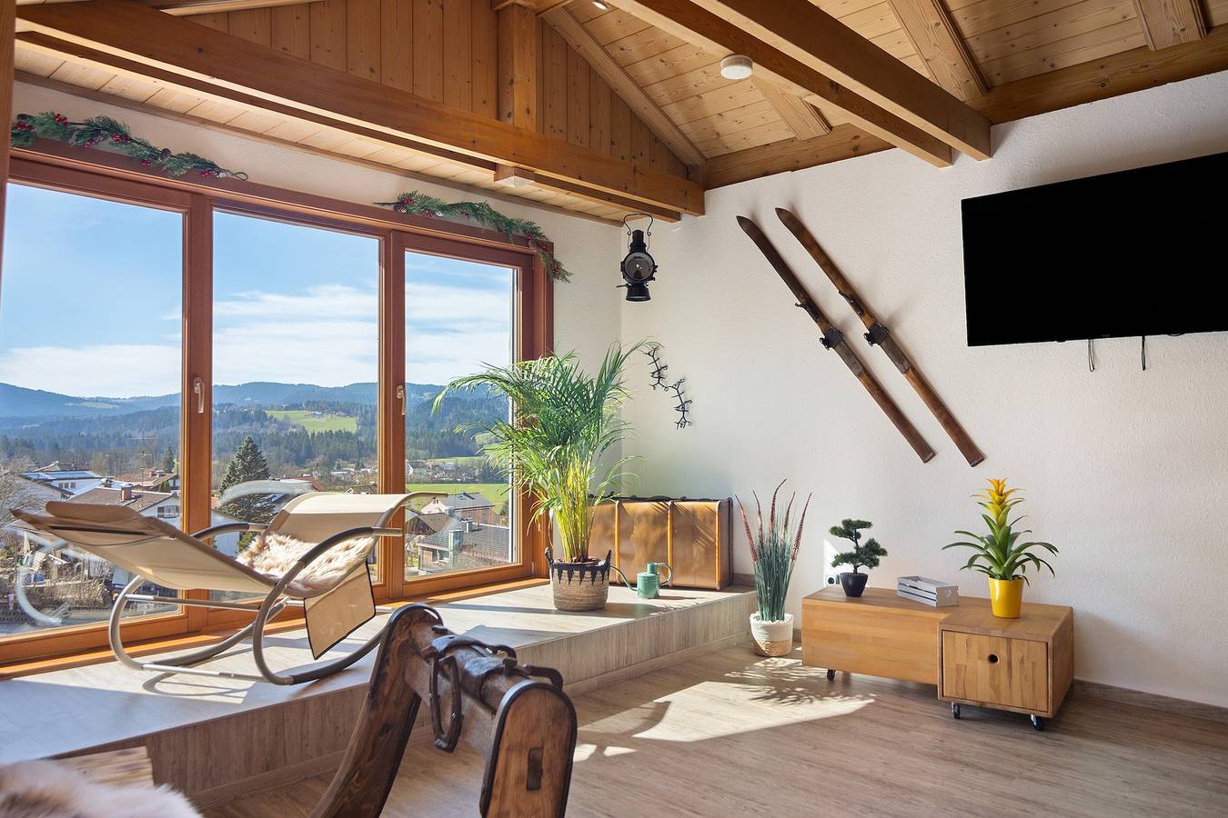 Ganze Wohnung, Apartment „Weitsicht“ mit Bergblick, privater Terrasse und Wlan in Weiler-Simmerberg, Bayerisch Schwaben