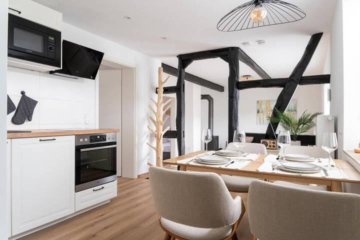Ferienwohnung für 5 Personen, mit Ausblick und Garten