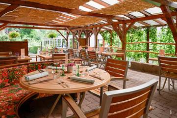 Hôtel pour 2 personnes, avec terrasse ainsi que jardin et piscine, animaux acceptés à Lapoutroie