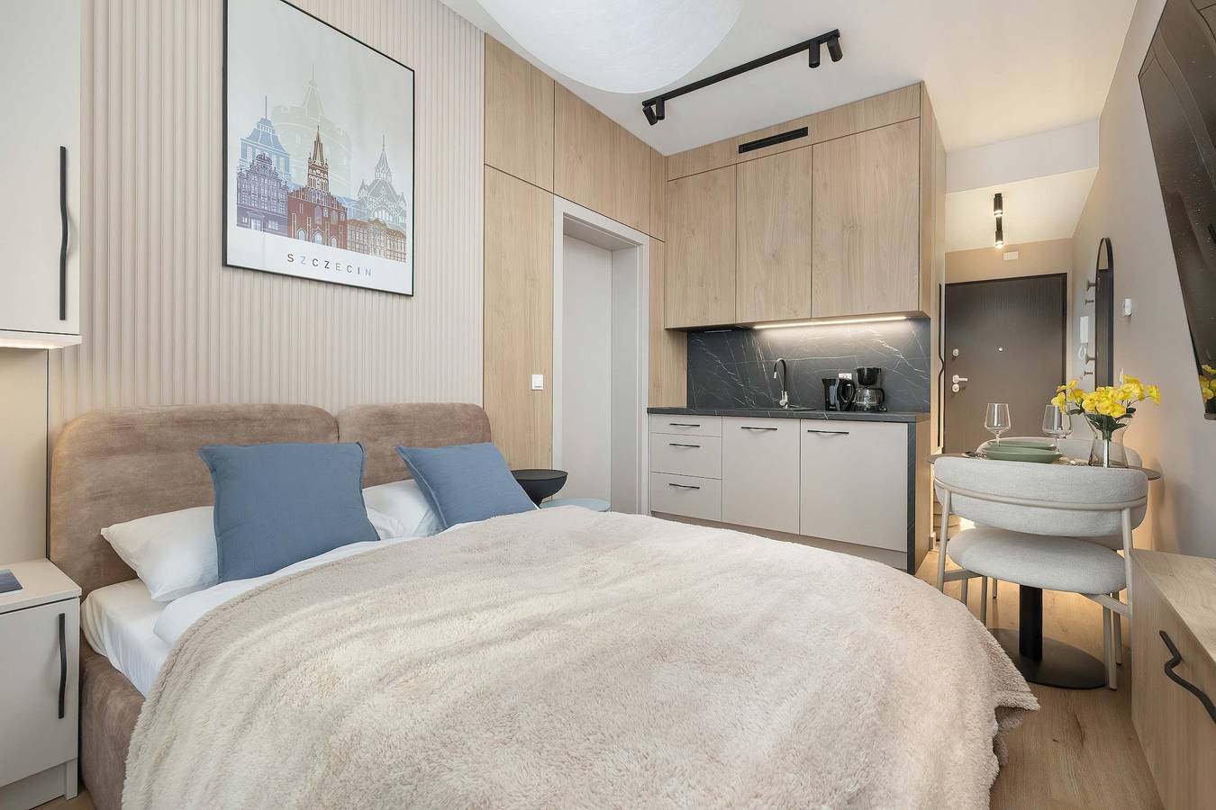 Ganze Wohnung, Beige Apartment By the River | 2 Balconies in Stettin, Ostsee Vorpommern