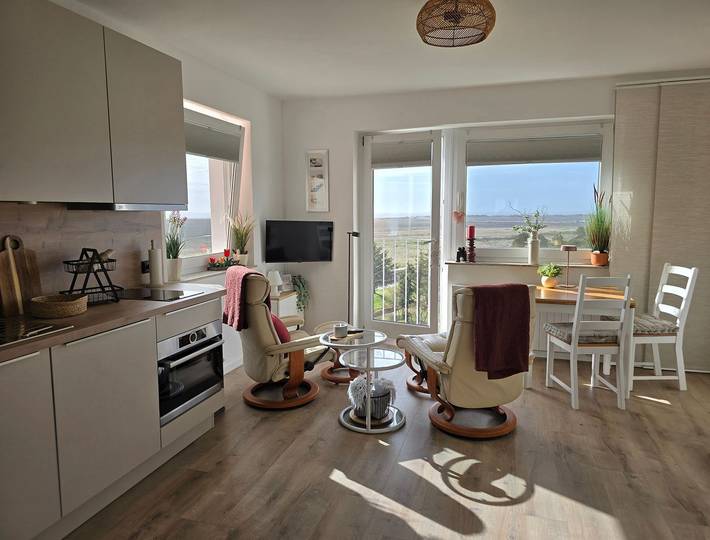 Ferienwohnung für 2 Personen, mit Garten und Sauna sowie Ausblick in St. Peter-Ording