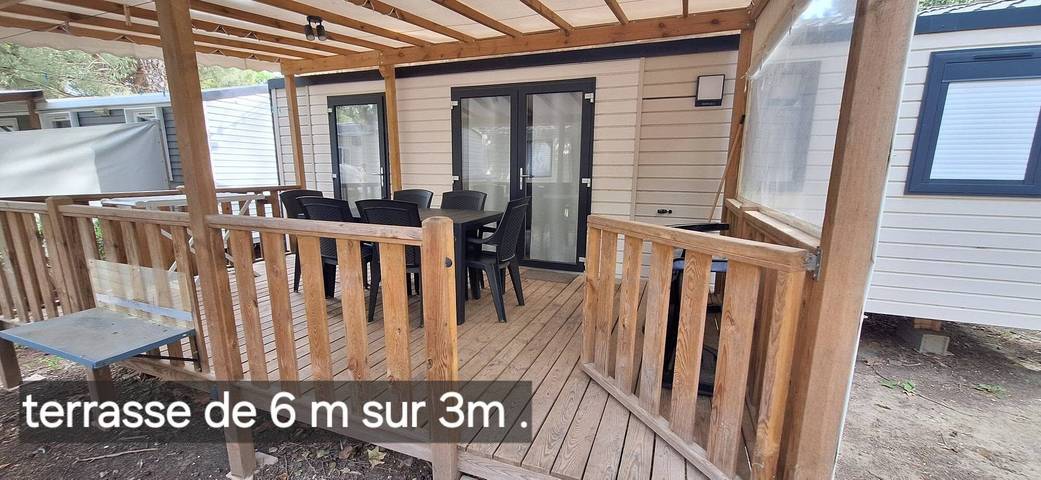 Mobil-home « Bienvenue » con terraza privada, Wi-Fi y aire acondicionado in Saint-Cyprien, Costa mediterránea (Francia)