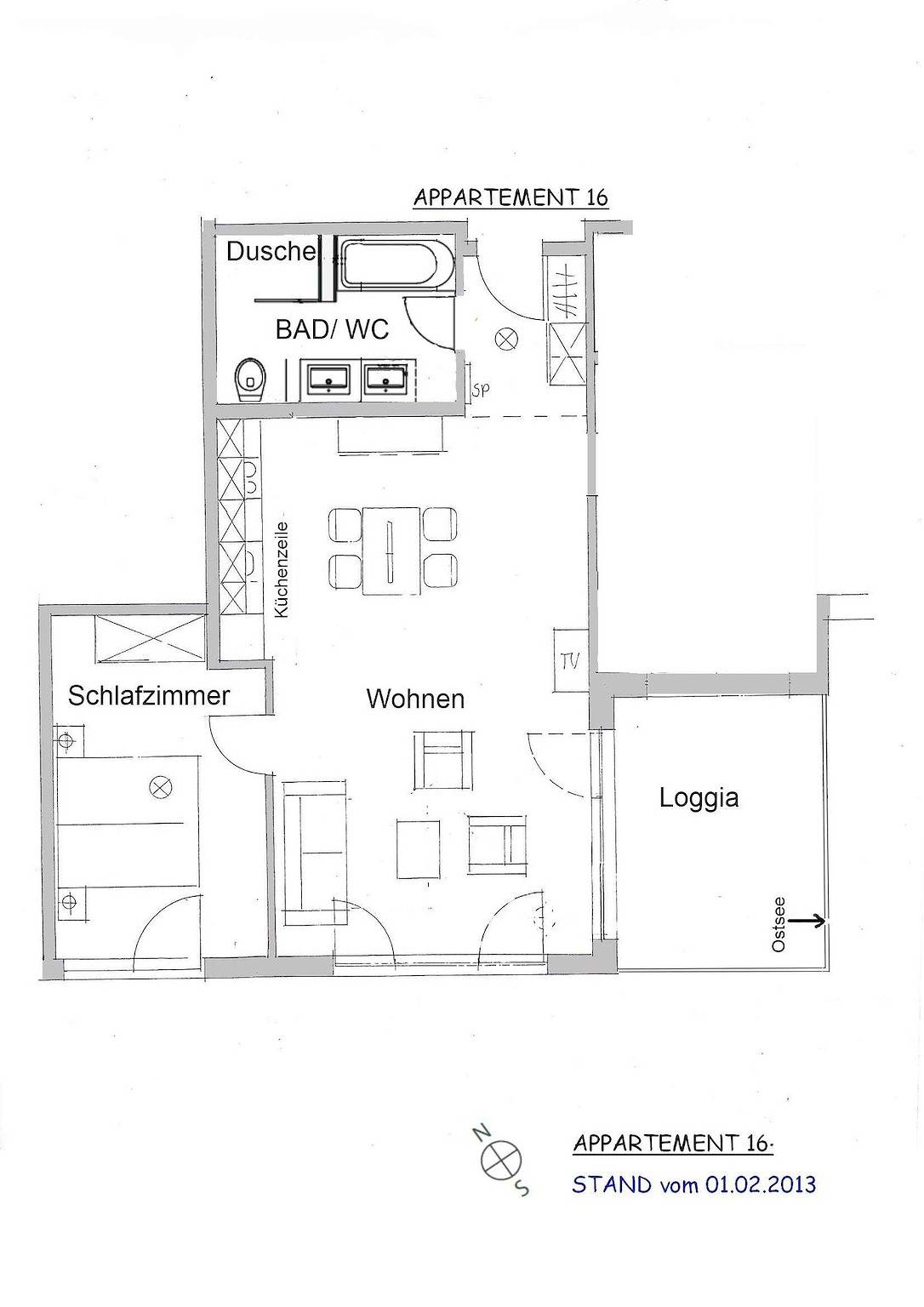 Ganze Ferienwohnung, Apartment 16 "Seetaucher", Blickrichtung Strand/Offenes Meer in Eckernförde, Rendsburg-Eckernförde