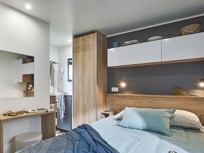 Camping Les Goélands - Mobilheim 4 personen - M - Premium 2 Schlafzimmer - Klimaanlage + Tv + Elternsuite in Arès, Arcachon und Umgebung