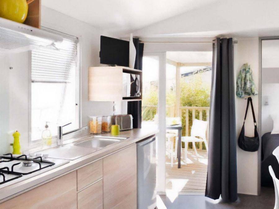 Camping Les Eaux Chaudes - Mobilheim 4 personen - Berger Komfort Plus - Klimaanlage - Tv in Digne-les-Bains, Alpes-de-Haute-Provence