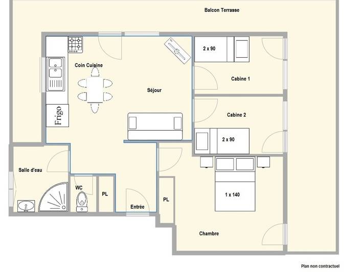 Gîte pour 6 personnes, avec balcon à Crest-Voland - 3