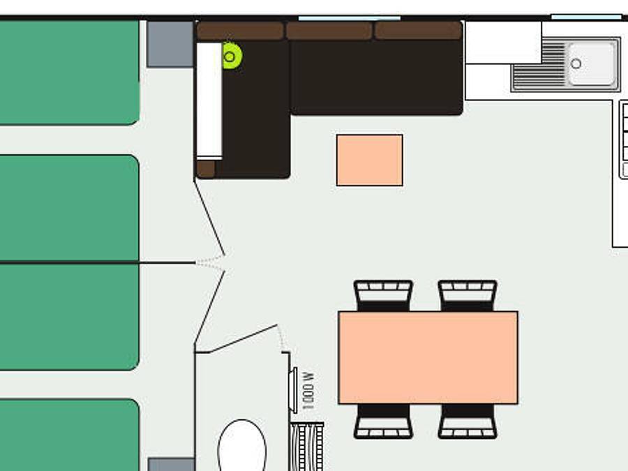 Camping Ker Yaoulet - Mobilhome 6 personnes - 4 Pièces 6 Personnes + Tv in Ambon, Côte des Mégalithes