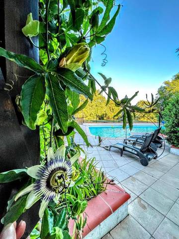 Location de vacances pour 6 personnes, avec piscine ainsi que jardin et vue, adapté aux familles à Barbaste