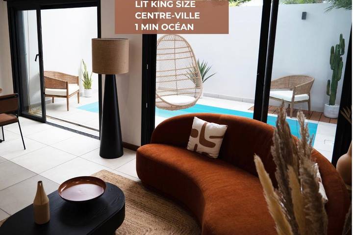 Gîte pour 2 personnes, avec piscine dans Le Barachois Saint Denis