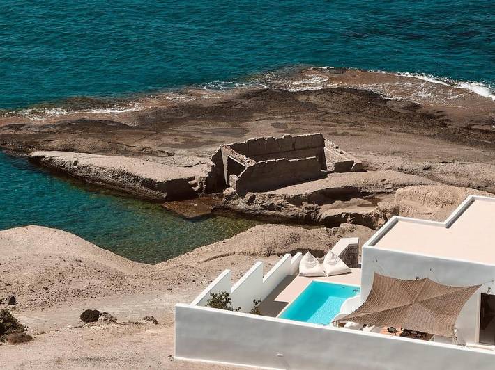 Villa pour 5 personnes, avec jardin ainsi que piscine et vue, animaux acceptés dans Milos - 4