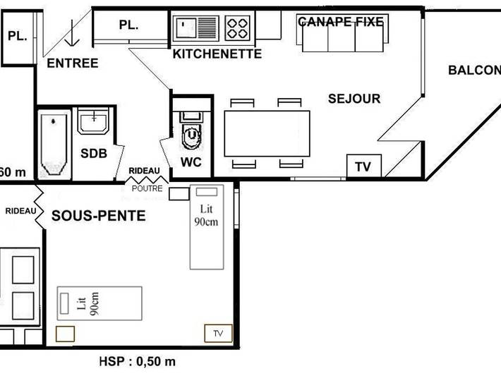 Gîte pour 4 personnes, avec balcon à Les Saisies - 3