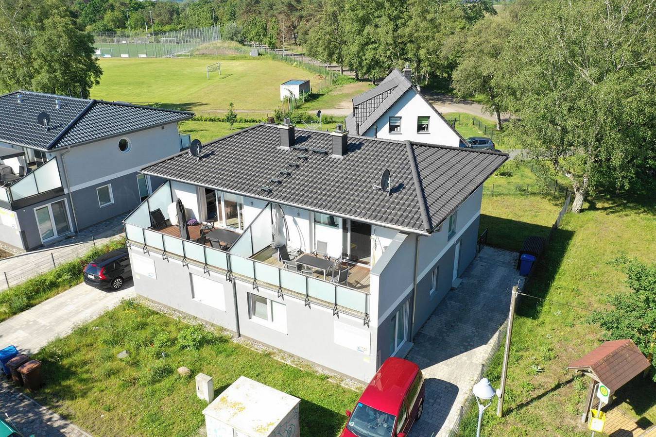 Strandnahes Haus, Balkon, Nutzung vom Ahoi Erlebnisbad in Sellin - Villa Playa in Südstrand Göhren, Rügen