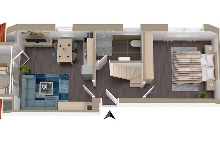 Apartamento de vacaciones para 2 personas, con balcón, Se admiten mascotas - 1