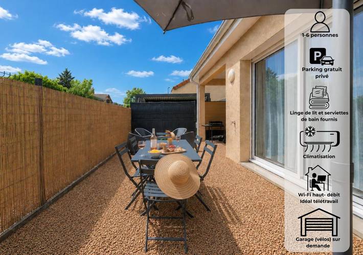 Location de vacances pour 6 personnes, avec Terrasse ainsi que Jardin et Vue à Saint-Nizier-sous-Charlieu
