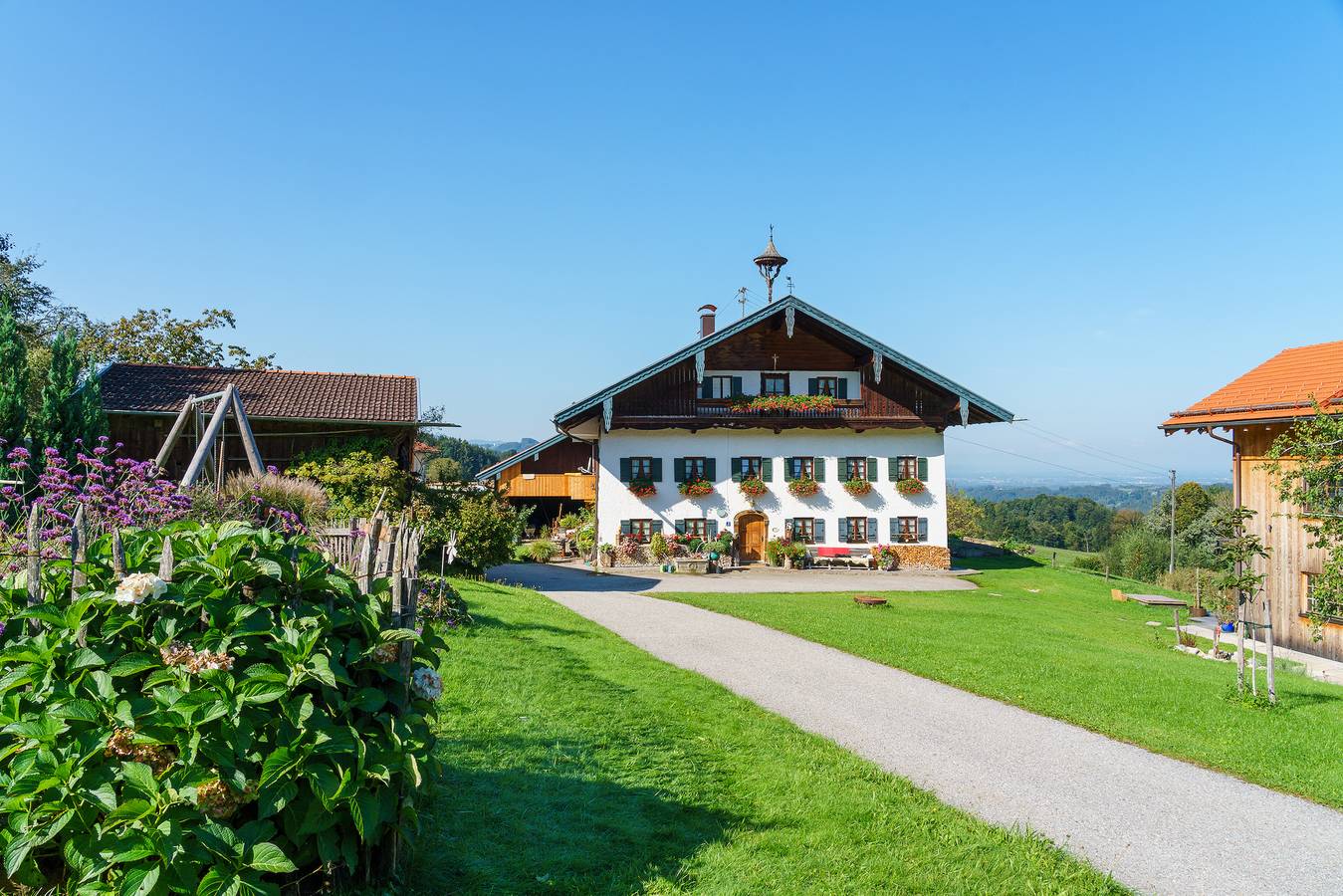 Stadlerhof - Ferienwohnung 57m², 1. Stock, eigener Eingang, Balkon, 1 Schlafzimmer, TV in Frasdorf, Bayerische Alpen