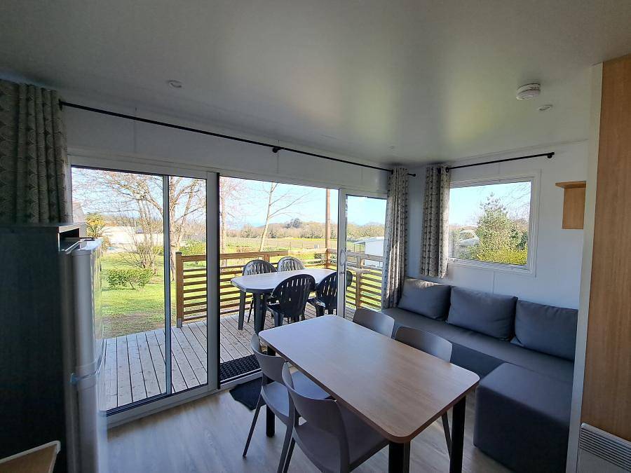 Camping Les Madières - Mobilheim 4 personen - Mobilheim Confort Meerblick 4 Pers /2 Zimmer Terrasse in Pordic, Côte de Goëlo