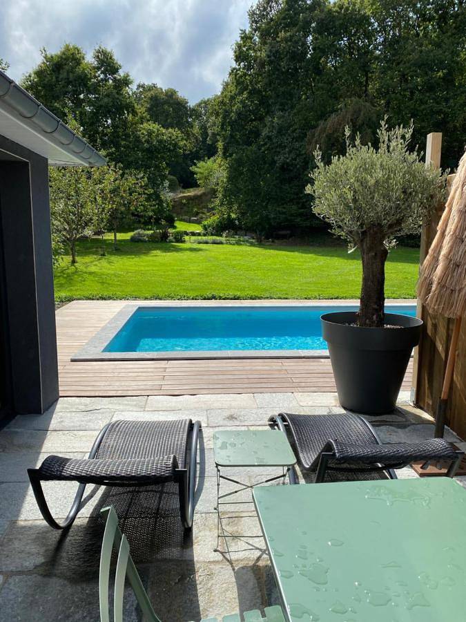 Location de vacances pour 2 personnes, avec vue ainsi que piscine et jardin à Quévert - 3