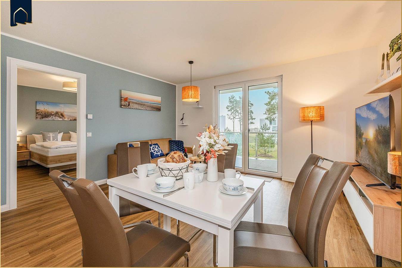 Ganze Wohnung, Moderne Ferienwohnung Der Kranich mit Balkon, Sauna & Fitnessraum in Zirchow in Zirchow, Usedom