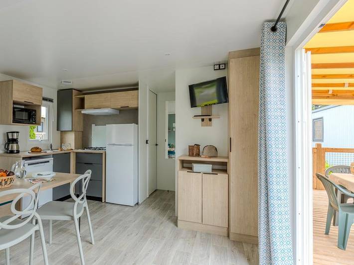 Camping La Mer Blanche  - Mobilheim 5 personen - Mobilehome Presta+Kids 2 Zimmer 29m² Tv + Klimaanlage in Bénodet, Côte de Cornouaille
