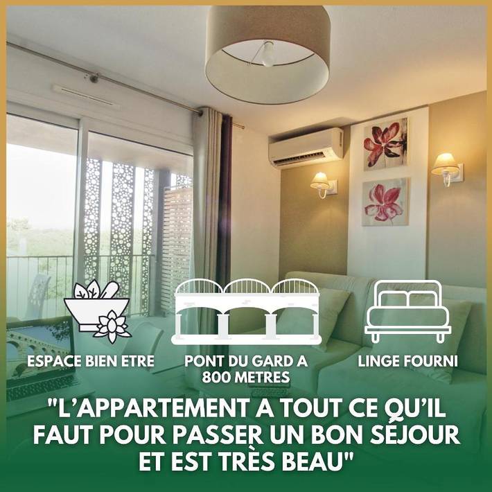 Gîte pour 4 personnes, avec Jacuzzi et Terrasse ainsi que Jardin et Piscine dans Le Pont du Gard