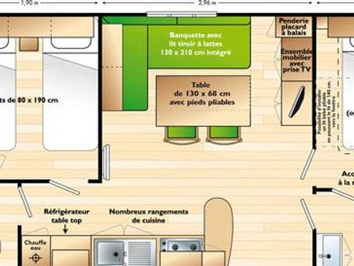 Camping De La Belle Etoile - Mobilheim 4 personen - Mh2 Mercure Komfort in Saint-Bonnet-le-Château, Montbrison
