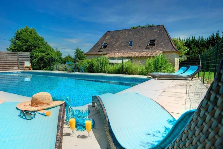 Maison de vacances pour 6 personnes, avec Terrasse ainsi que Jardin et Piscine