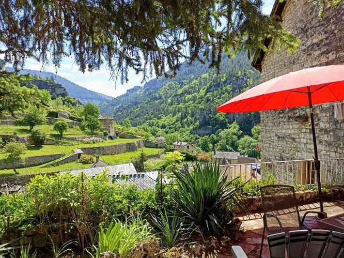 Maison de vacances pour 4 personnes, avec Terrasse ainsi que Jardin et Vue à Sainte-Enimie