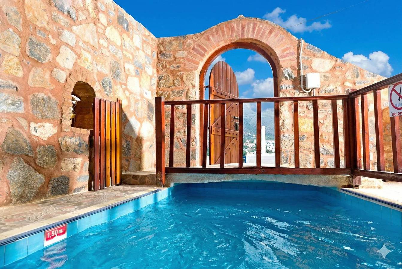 Elounda Monastiri Cretan sea view house with pool in Elounda, Lasithi